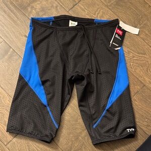 TYR Black and Blue Performance Swim Shorts